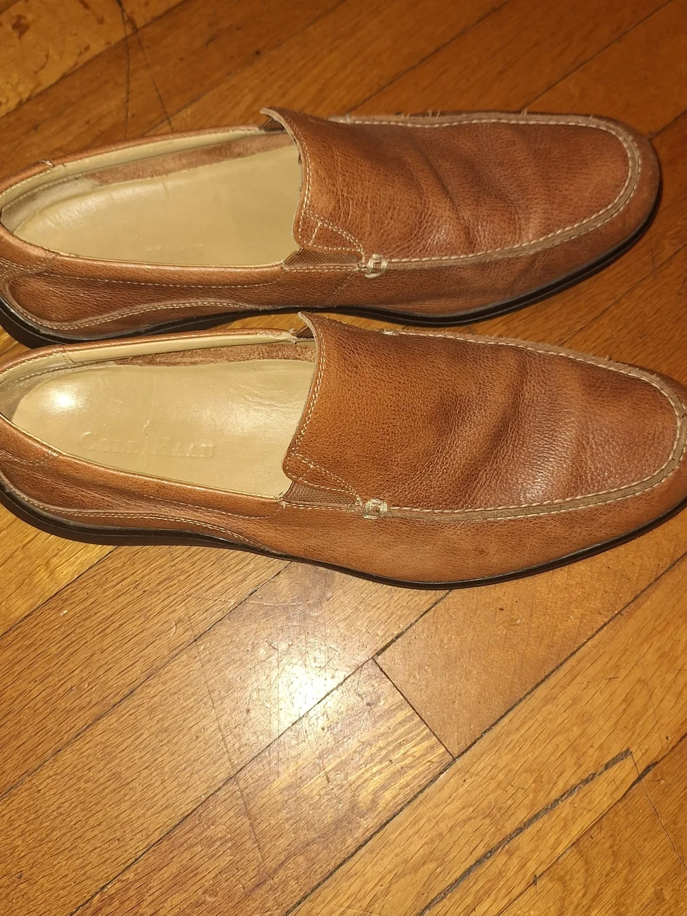 Cole Haan Men's Tan Leather Slip-On Loafers